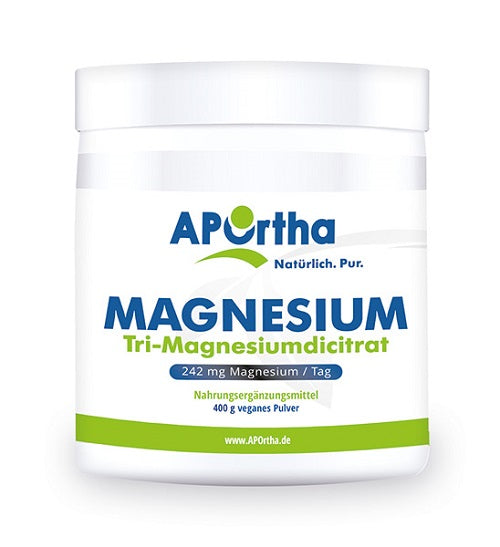 APOrtha Tri-Magnesiumdicitrat, 400g veganes Pulver